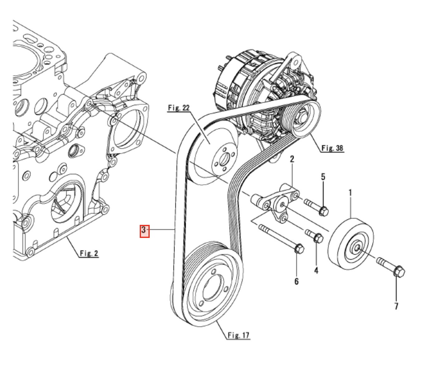 V-Belt Ribbed - 129675-42280